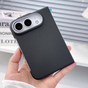szhaiyu | Luxury Carbon Fiber Pattern Phone Case For iPhone 18 Fold iPhone Duo With Lens Protection Shockproof Hard PC Back Cover Funda