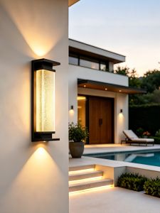 Waterproof Diamond Style Solar Outdoor Wall Light Bi-directional Illumination