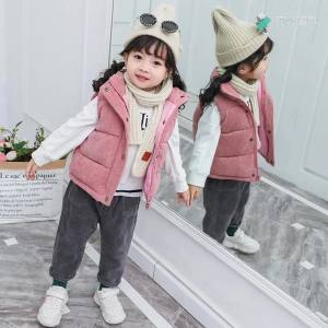Autumn Kids Warm Thicken Vest Winter Baby Boys Girls Corduroy Waistcoat Outerwear Sleeveless Coat Children Clothing 3-10 Years