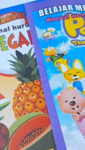 Buku Mewarnai Ikan Frozen & Power Rangers & Buah Sayur Ukuran Besar