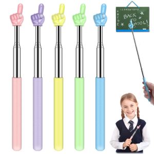 Retractable Teacher Pointer for Classroom Kids Reading Extendable Finger Pointer Stick for School Long Telescoping Hand Pointer