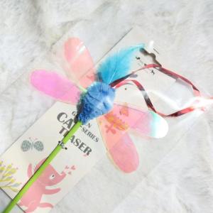 Insect Butterfly Rattling Paper Glitter Imitation Feather Cat Teaser Toy