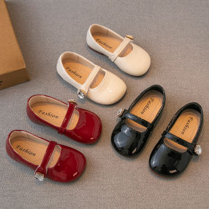 Girls Leather Shoes 2024 Spring & Fall New Childrens Shoes Little Girl Princess Shoes Soft Bottom Gommino Baby Flats Summer