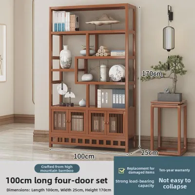 QZS | Solid Wood New Chinese Style Display and Storage Shelf