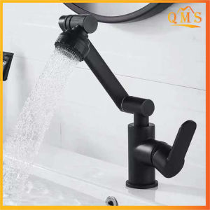 [ Hàng cao cấp ] Vòi lavabo nóng lạnh vòi rửa mặt inox sơn tĩnh điện đen cao cấp xoay 720 thông minh tiện dụng