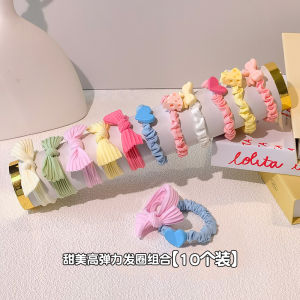 Childrens Hair Accessories Girls Sweet Candy Colored Butterfly Hair Ties Non-Damaging Hair Bands Large Elastic Hair Bands