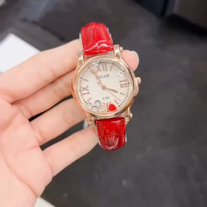 BOLUN   นาฬิกาข้อมือผู้หญิงสายหนัง ดีไซน์สวย หน้าปัดข้างในประดับด้วยเพชร หน้าปัด30มิล ตั้งเวลาให้พร้อมใช้งาน พร้อมส่ง