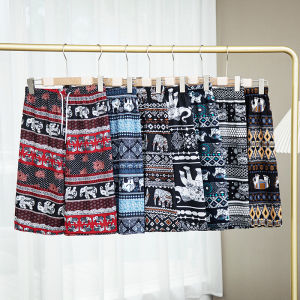 Thailand Elephant Shorts Womens 2024 Summer New Arrival Southeast Asia Export Fifth Pants Home Wear Pajama Pants Beach Pants