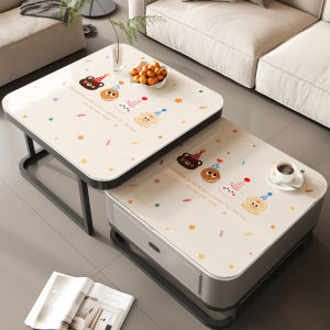 Living Room Tea Table Mat Waterproof Oil-resistant PVC Soft Glass Square Tablecloth Luxury Sensation Desktop Protection Pad