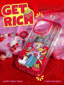 PapaPa Manufacturing KULO Cute Gradient Flash Pink Phone Case for  13 14 pro Max 15 Series TPU Protective Cover