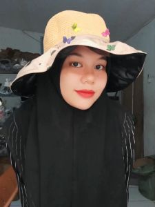 RUIMO Topi Pantai Rajut POLKADOT Wanita Terbaru Anti Sinar UV Matahari C-15