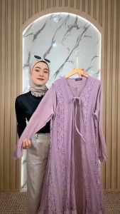 Dress Lebaran Heleva Dress Outer Muslim Airflow Crinkle