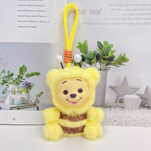 Anime Cartoon 12cm Winnie Pooh Hand Rope Series Plush Keychain Pendant Cute Doll Accessories Trendy Christmas Birthday Toys Gift