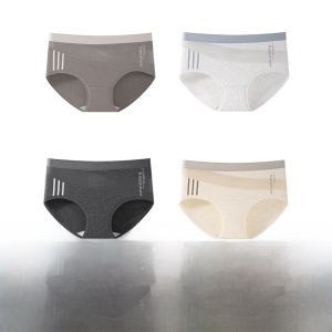 MiiOW | กางเกงชั้นในสตรีผ้าฝ้ายแท้เอวกลาง ทรงสามเหลี่ยม ไม่มีรอยตะเข็บ ไม่ขัดตัว กางเกงชั้นในกีฬาสำหรับผู้หญิง ฤดูร้อน 2025 กางเกงชั้นในสตรี
