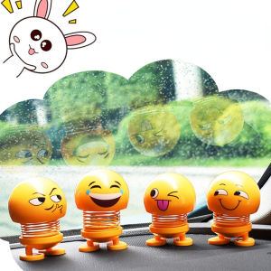 Cute Cartoon Emoticons Egg Spring Bobblehead Doll Decoration Car Dashboard Personality Interior Gift Toy