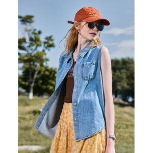 KUHNMARVIN | Áo Jeans Dễ Thương Rộng Không T Tay Phong Cách Layer