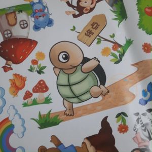 Decal trang trí phòng cho bé khu vườn thú thỏ và rùa - Giấy dán tường trang trí nhà cửa nhân vật hoạt hình