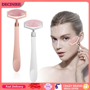 DECINIEE Rose Quartz Facial Jade Roller Natural Stone Scraper Face Lifting Tightening Massager for Face Body Eyes Neck Skin Care Tool