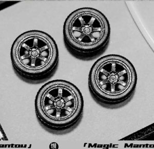 Magic Steamed Bun 1/64 Rays TE37 JDM Resin Hub Modification Wheel for Hot Wheels Car Model Kit Toy Collectible