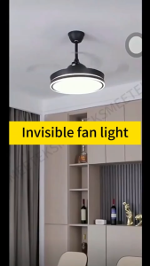 Round LED Fan Light with Remote Control Invisible Fan Light DC Motor Fan Light Living Room Fan Light