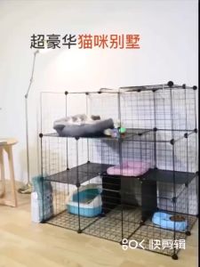 Ella Mall COD Dog Cage Stackable Pet Fence 35*35CM Cat Rabbit Fence Pet Cage DIY Pet Metal Wire Kennel Extendable