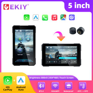 EKIY 5 Inch Motorcycle Carplay GPS WiFi MOTO Navigation Wireless CarPlay Wireless Android Auto Motor Rotating Screen