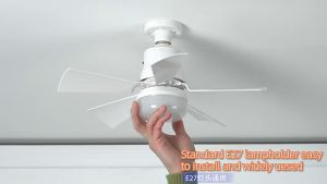 Lampu kipas langit-langit LED E27 Kipas Langit-langit Dengan Lampu 2 in1 Lampu Kipas Langit-langit Peredupan Kamar Tidur Senyap Dengan Remote Control kipas remote control yang dapat