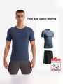 Decathlon Men's Sportswear Training Suit Quick Dry Breathable Short Sleeve Basketball Running Tight Clothes SAT2. 