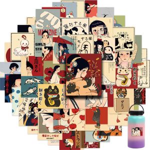 Bandai | 50pcs Vintage Classic Japanese Anime Scrapbook Stickers DIY Diary Laptop Luggage Skateboard Graffiti Decal Classic Toys