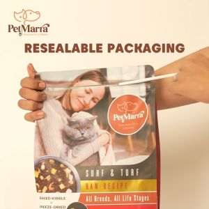 PetMarra Raw Chunks Recipe Adult Cat and Kitten Dry Food Surf and Turf 1kg cats kittens freeze dried freeze-dried