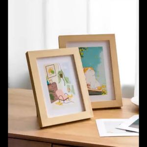 Picture Frame Hanging Dual-Use Business License Certificate Frame Decorative Picture Hanging Wall Baby Wedding Photo 4R/5R/A4 Original Wood Color