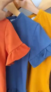 Setelan Kaos Anak Perempuan Smilee Mamao Bahan Katun 30s Baju Anak Pendek Cewek Harian