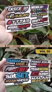Stiker Racing Pack Print Cut Viral Paket Hemat Isi 6 Lembar