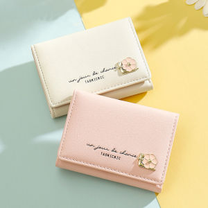 Japanese Style Mini Wallet Womens Compact Cute Ultra-Thin Short Foldable Coin Card Holder New 2025 Girl Student Money Clip