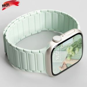 Dây Đeo Từ Tính Bằng Silicon Tương Thích Với Apple Watch Series 1/2/3/4/5/6/7/8/9/SE Ultra 3/2 - Dây Đeo Đồng Hồ Đa Năng Cho Nhiều Mẫu Mã Khác Nhau 40mm-46mm
