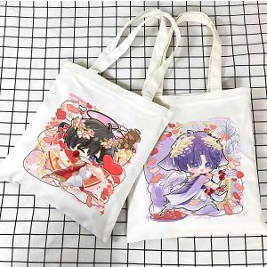 Large Capacity Canvas Bag Student Single Shoulder Handbag Cartoon Print Casual Zipper Closure Foldable Tote Bag for Teens