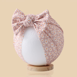 2025 New Flower Ribbed Baby Turban Hats Heart Dasiy Butterfly Bear Print Newborn Beanies Toddler Boys Girls Caps Kids Headwear