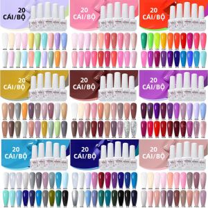 Bộ Sơn Gel Móng Tay Clou Beaute 20 Màu 8ml Màu Hè Kèm Lớp Phủ Bóng Và Lớp Nền Dùng Cho Làm Móng Chuyên Nghiệp