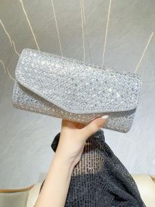 กระเป๋าถือแฟชั่น MissingYou กระเป๋าสะพายข้างแบบสะพายข้างสะพรึงประดับเพชรสำหรับงานเลี้ยงหรูหรา