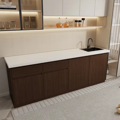 Modern Minimalist Company Office Kitchen Cabinet with Sink Coffee Operation Table Washing Basin Mobile Bar Counter Luxury Quality