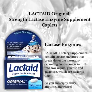 Lactaid Original Strength 120 Caplets Lactose Intolerance Relief