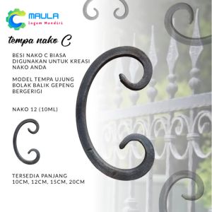 nako besi tempa motif c 15cm &20cm | akaesoris pagar tralis