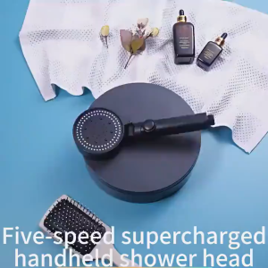 Vòi Sen Tăng Áp 3 Trong 1 Màu Đen Bộ Vòi Nước Phòng Tắm Hai Chiều Đa Chức Năng Chế Độ Dòng Nước Năm Tốc Độ