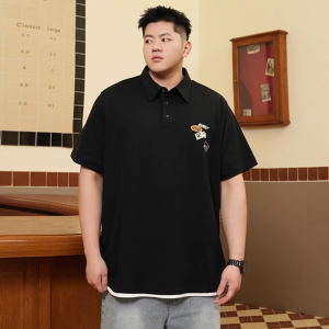 Trendy plus Size Mens Polo Shirt Loose Fit Short Sleeve Turn-down Collar Summer Casual Wear Comfortable Breathable Big Brand