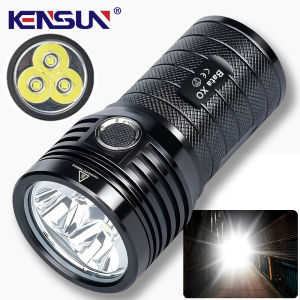 Powerful 3*XHP90 LED Flashlight High Lumen USB Rechargeable Tactical Torch Safety Lock Hand Lantern For Camping Hiking Fishing