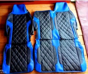 Cover Jok Truk Canter Berwarna Merah Hitam dengan Jahitan Berlian untuk Kursi Mobil
