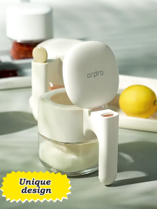 300ML Self-Opening Glass Seasoning Box | Sealed Salt MSG Spice Jar Balang Perasa Kaca 自开调料盒