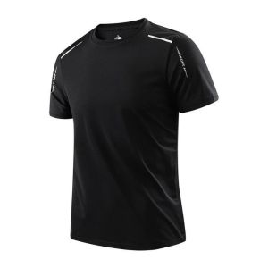 Mens Running Quick Drying T-shirt Breathable Hiking T-shirt Soft and Elastic Outdoor Summer Sports Top New Style