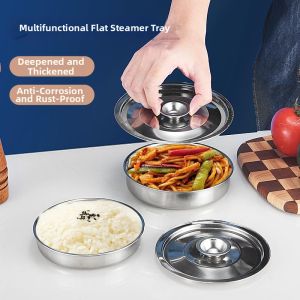 304 Stainless Steel Grade Steaming Dish Round Compartment