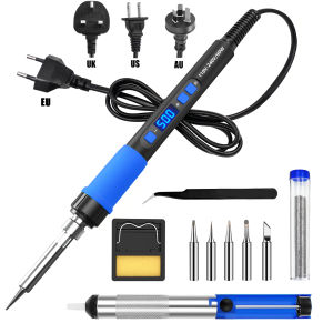 ILIBILIB 90W Soldering Iron 110V-240V LCD Interface 180-500°C Thermal Guard 6-In-1 Set